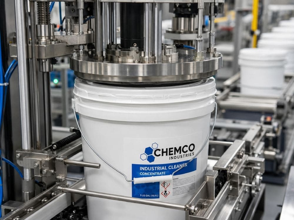 Automated pail lidding closing machine throughput