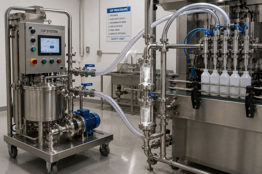 clean in place cip skid liquid filling sanitation
