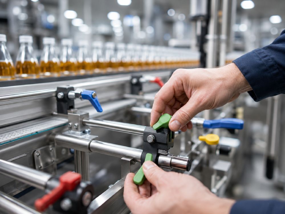 Quick changeover tooling packaging line