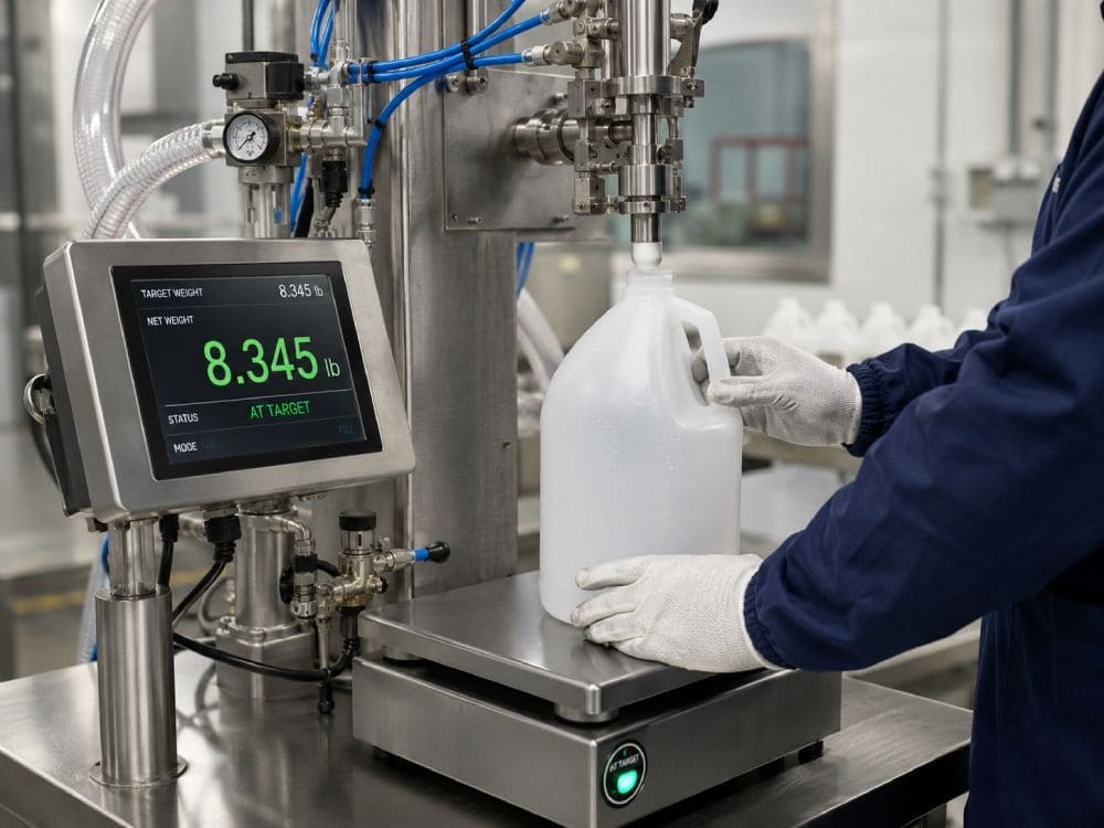 semi automatic net weight liquid filler digital scale